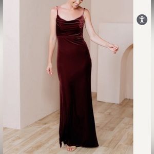 Revelry Burgundy Skye Velvet Dress